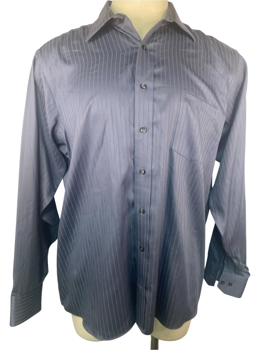 Donald Trump Signature Collection LS Pinstripe Dress Blueish Gray Shirt 18-36/37